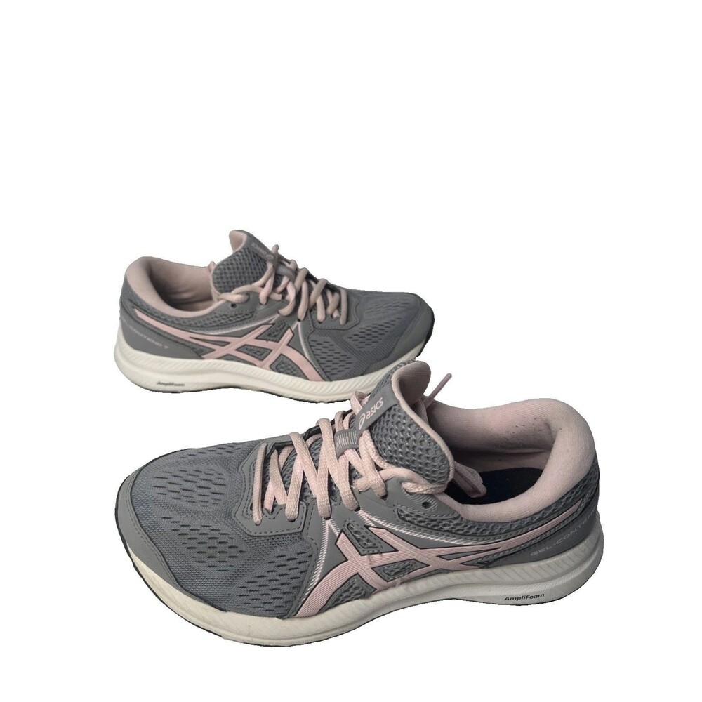 ASICS Gel-Contend 7 Women’s Size 8 Wide Gray Pink Running Shoes 1012A910